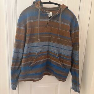 VISSLA 100% Cotton Eco Striped Hoodie size M runs small